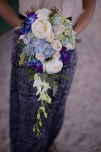 beach wedding blue bouquet