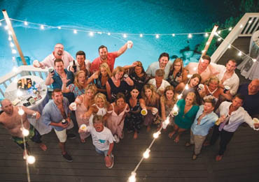 USVI Wedding Party Near Pool