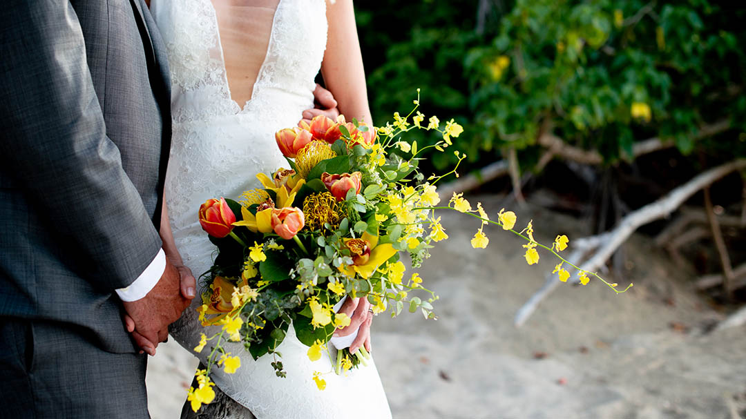 Wedding flowers are gorgeous photo props.