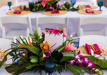 Vow renewal ceremony with kids on a tropical beach in St. Thomas US Virgin Islands.