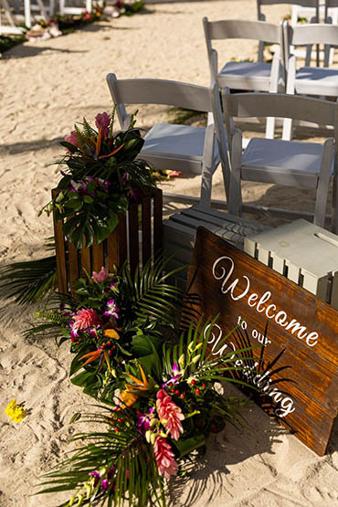 Happily wedded couple renewing their vows on a beach in St Thomas.